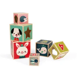 Janod Cubes & Pyramides*Pyramide 6 cubes Baby Forest (bois)
