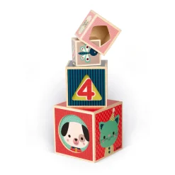Janod Cubes & Pyramides*Pyramide 6 cubes Baby Forest (bois)