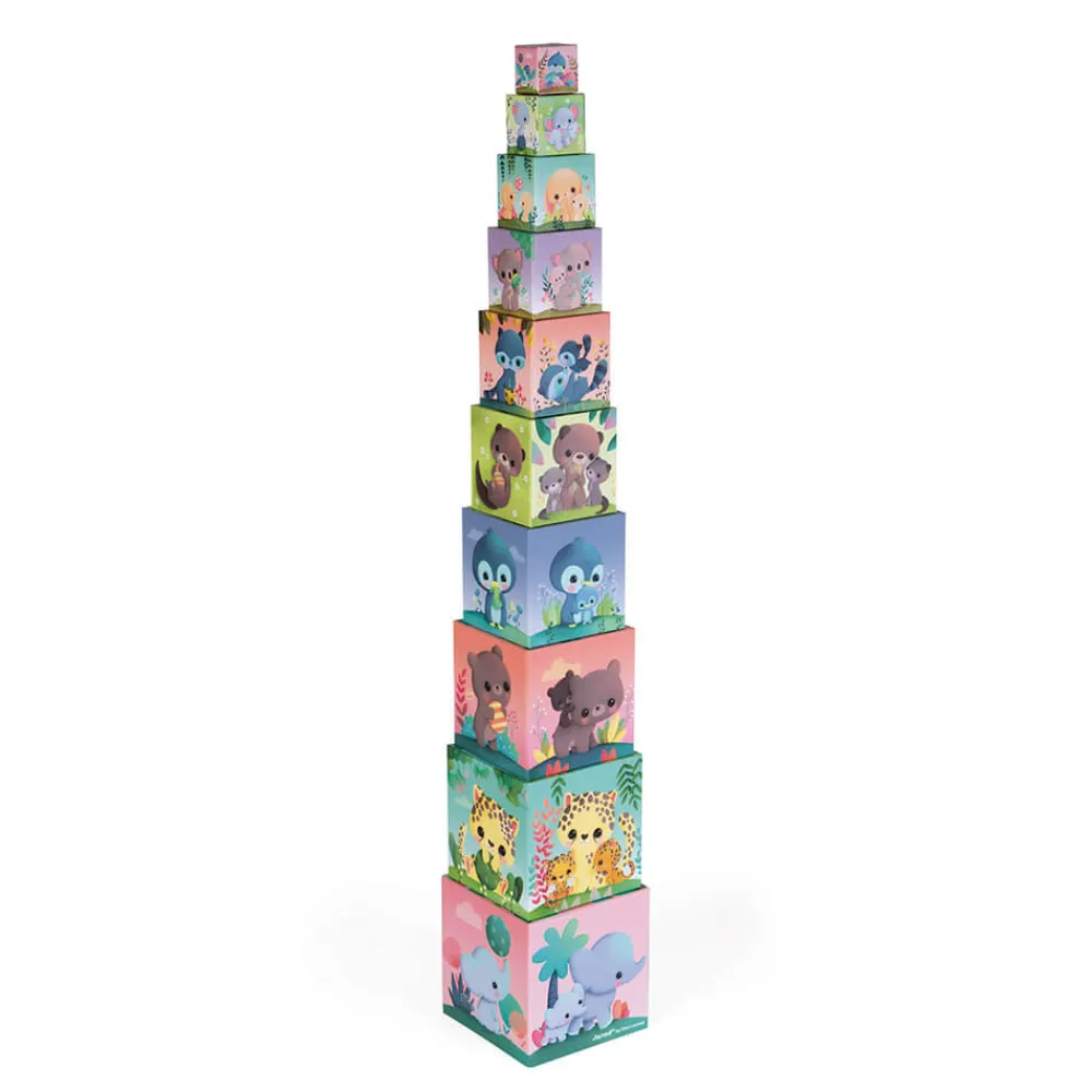 Janod Cubes & Pyramides|Manipulation & Encastrement*Pyramide carrée les Animaux Tous Mignons
