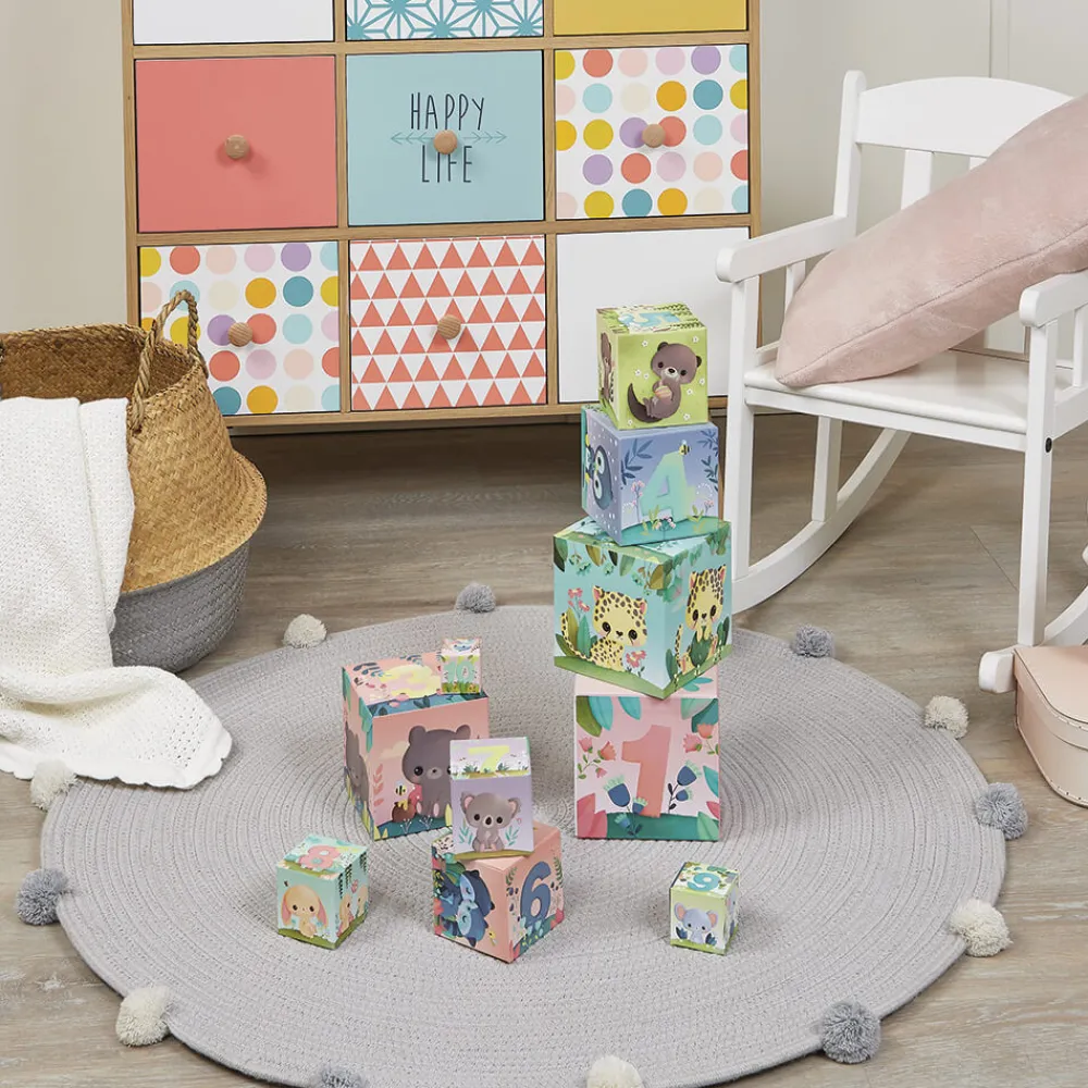 Janod Cubes & Pyramides|Manipulation & Encastrement*Pyramide carrée les Animaux Tous Mignons