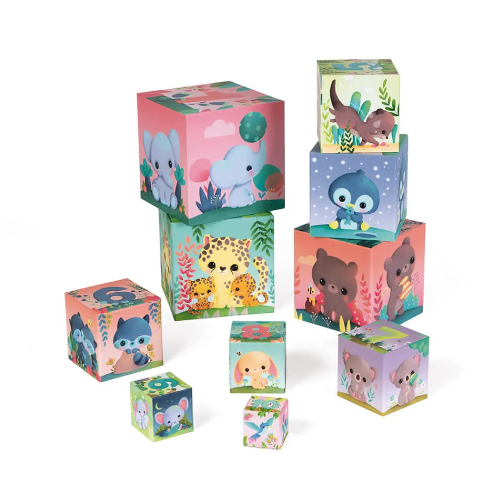 Janod Cubes & Pyramides|Manipulation & Encastrement*Pyramide carrée les Animaux Tous Mignons