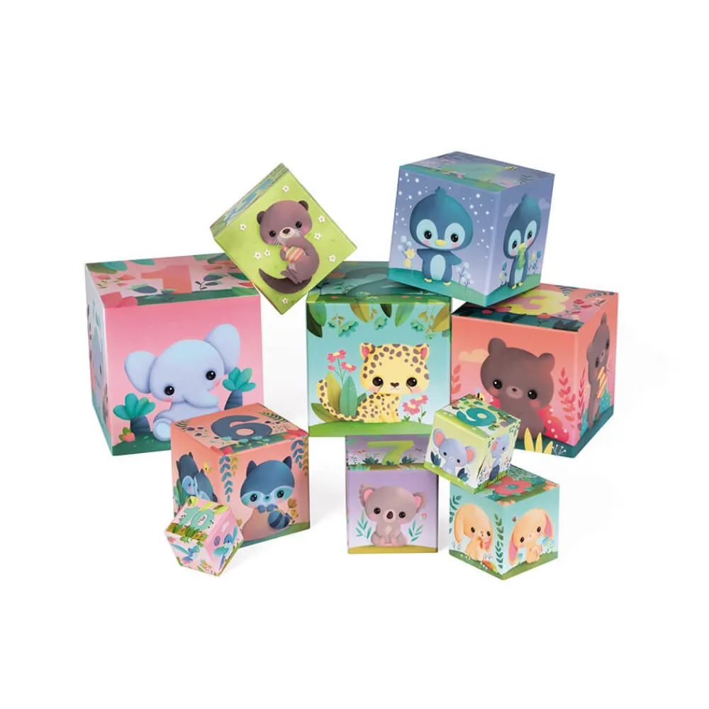 Janod Cubes & Pyramides|Manipulation & Encastrement*Pyramide carrée les Animaux Tous Mignons