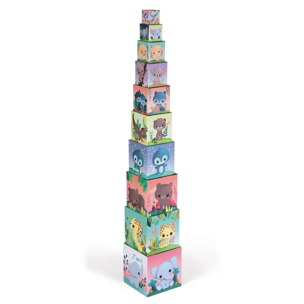Janod Cubes & Pyramides|Manipulation & Encastrement*Pyramide carrée les Animaux Tous Mignons