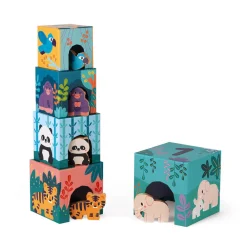 Janod Cubes & Pyramides|Manipulation & Encastrement*Pyramide en carton et figurines en bois Les Animaux - Partenariat WWF®
