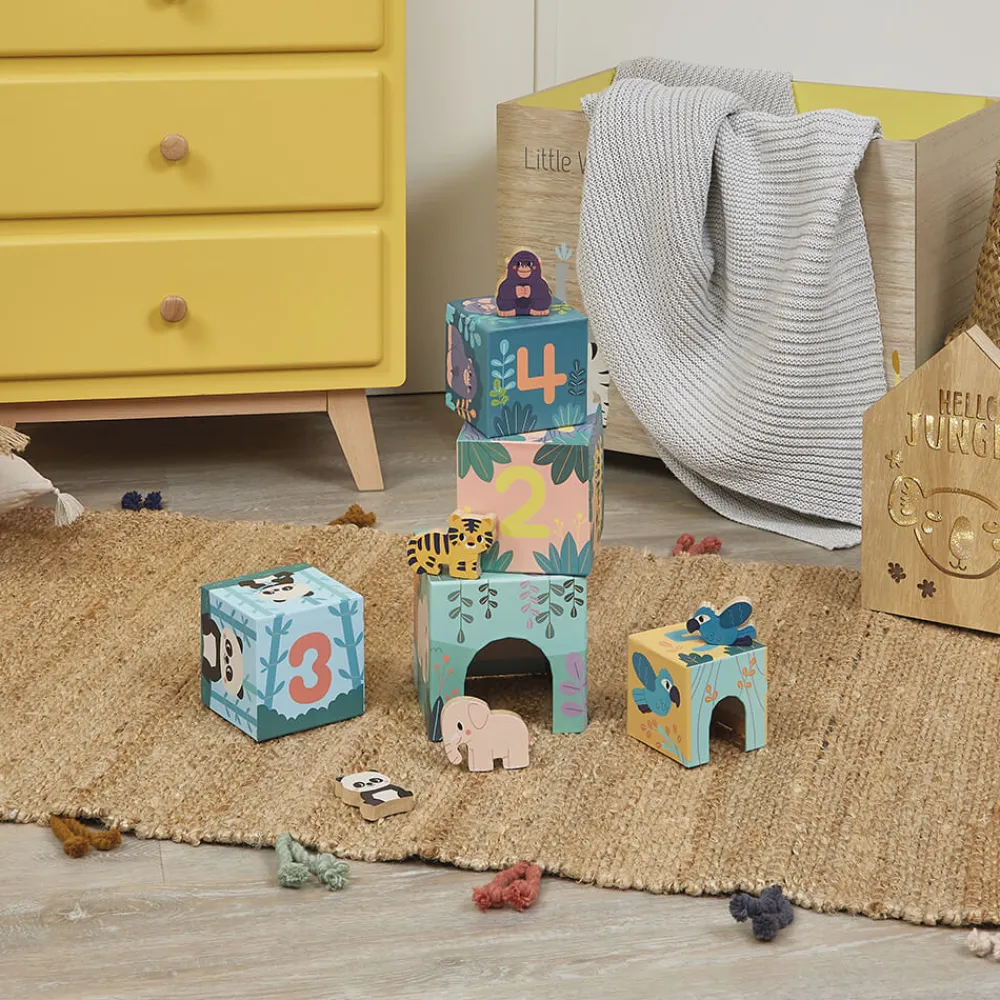 Janod Cubes & Pyramides|Manipulation & Encastrement*Pyramide en carton et figurines en bois Les Animaux - Partenariat WWF®