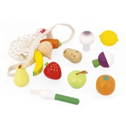 Janod Cuisines, Dinettes & Marchandes*Set 12 Fruits et Légumes Filet Mamie Soleil