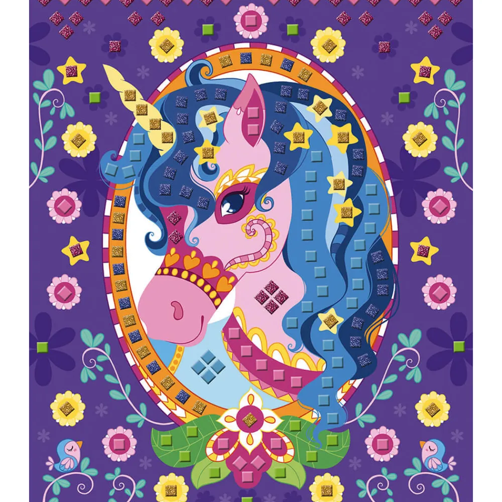 Janod Mosaïques & Gommettes|Collection "Les Ateliers Du Calme"*Set Créatif Mosaïques en Mousse Poneys et Licornes
