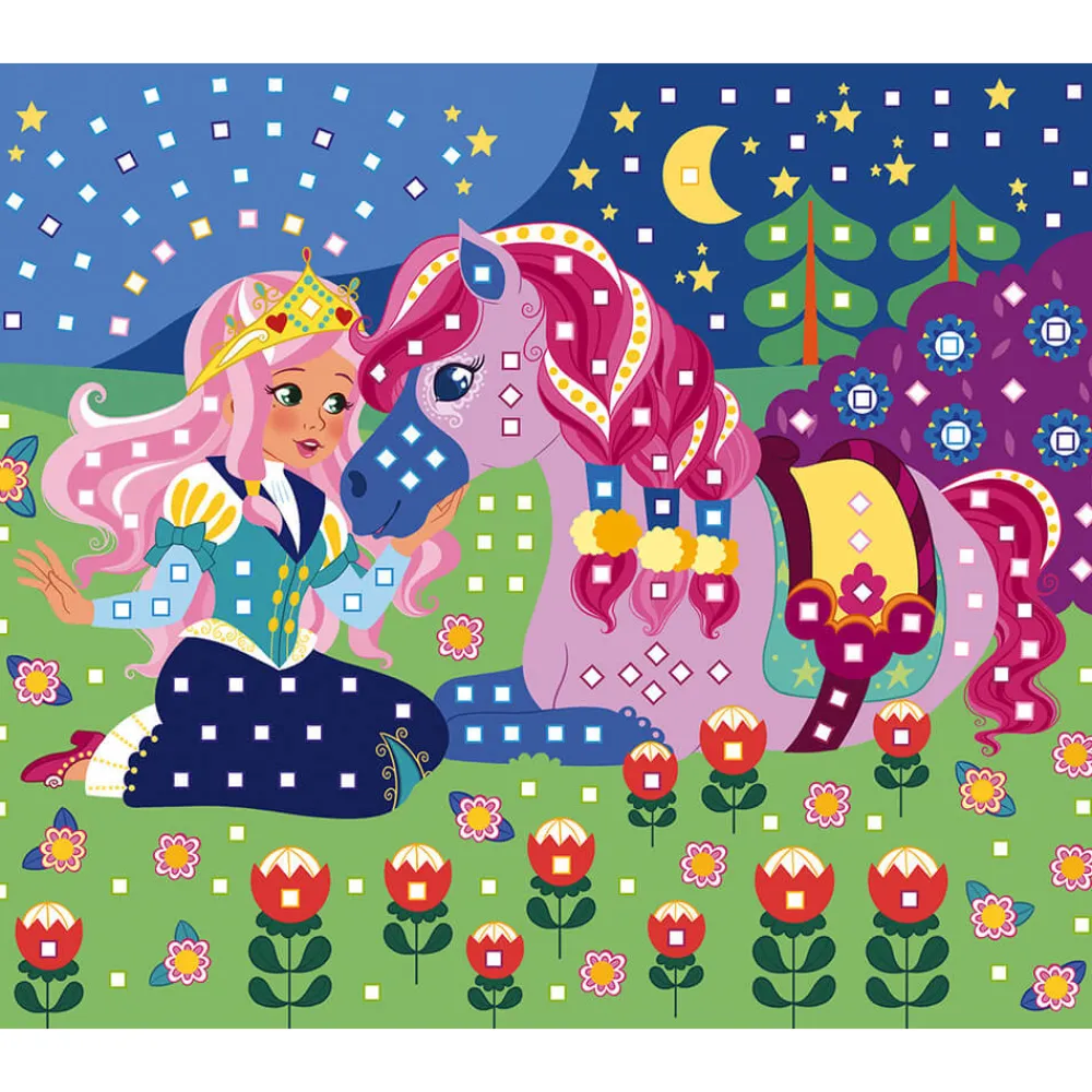 Janod Mosaïques & Gommettes|Collection "Les Ateliers Du Calme"*Set Créatif Mosaïques en Mousse Poneys et Licornes