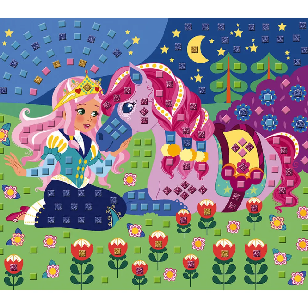 Janod Mosaïques & Gommettes|Collection "Les Ateliers Du Calme"*Set Créatif Mosaïques en Mousse Poneys et Licornes