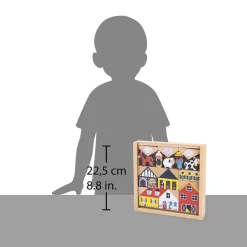 Janod Jeux De Construction|Tracteurs & Animaux De La Ferme*Set de 34 cubes en bois Campagne - Cross Roads