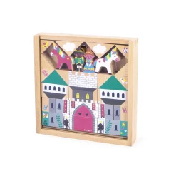 Janod Jeux De Construction|Cubes & Pyramides*Set de 37 cubes en bois Royaume enchanté - Cross Roads