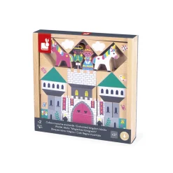 Janod Jeux De Construction|Cubes & Pyramides*Set de 37 cubes en bois Royaume enchanté - Cross Roads