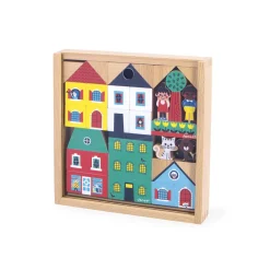 Janod Jeux De Construction|Cubes & Pyramides*Set de 36 cubes en bois Ville - Cross Roads