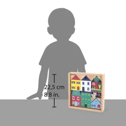 Janod Jeux De Construction|Cubes & Pyramides*Set de 36 cubes en bois Ville - Cross Roads