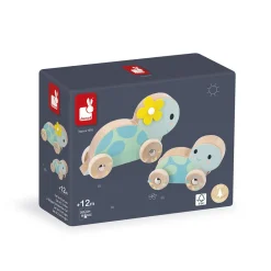 Janod Jouets À Promener & À Pousser*Set de 2 Tortues à Pousser Pure