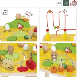 Janod Tracteurs & Animaux De La Ferme|Formes & Couleurs*Table d'Activités Ferme en bois