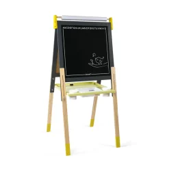 Janod Tableaux, Ardoises & Magnets|Jeux Éducatifs Primaire*Tableau Réglable gris et Jaune (bois)