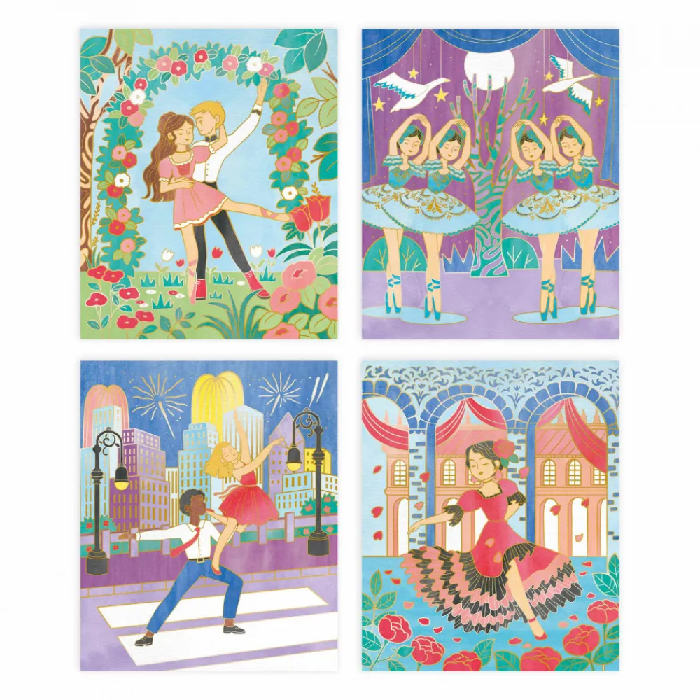 Janod Peinture Par Numéro & Coloriage|Collection "Les Ateliers Du Calme"*Tableaux Dorés Peinture Aquarelle Danseuses
