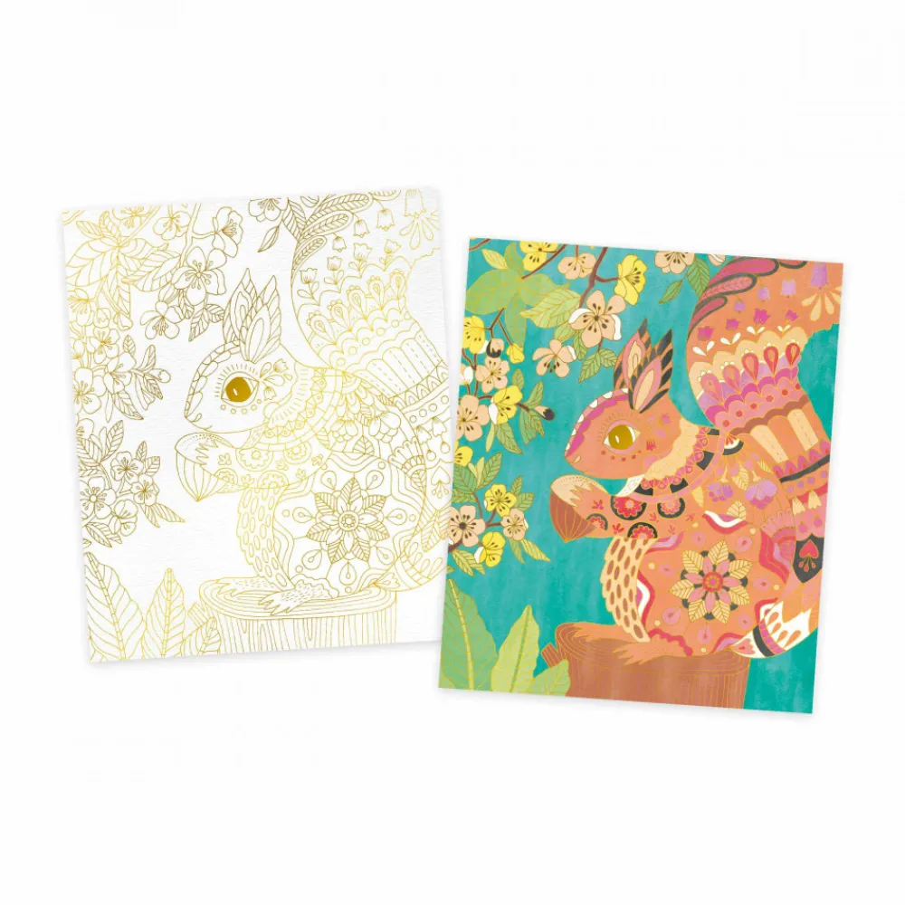 Janod Peinture Par Numéro & Coloriage|Collection "Les Ateliers Du Calme"*Tableaux Dorés Peinture Aquarelle Jardin