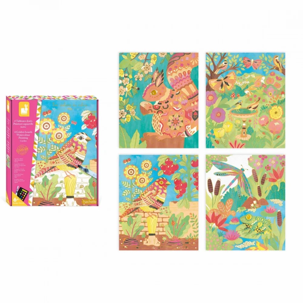 Janod Peinture Par Numéro & Coloriage|Collection "Les Ateliers Du Calme"*Tableaux Dorés Peinture Aquarelle Jardin