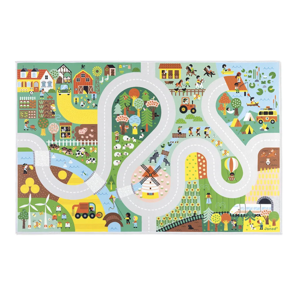 Janod Tapis & Déco|Tables & Mobilier*Tapis avec circuit Campagne - Cross Roads
