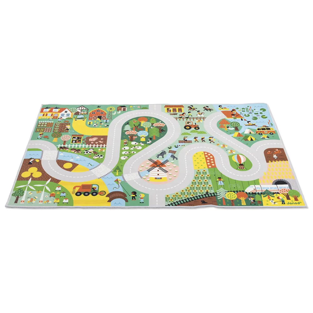 Janod Tapis & Déco|Tables & Mobilier*Tapis avec circuit Campagne - Cross Roads