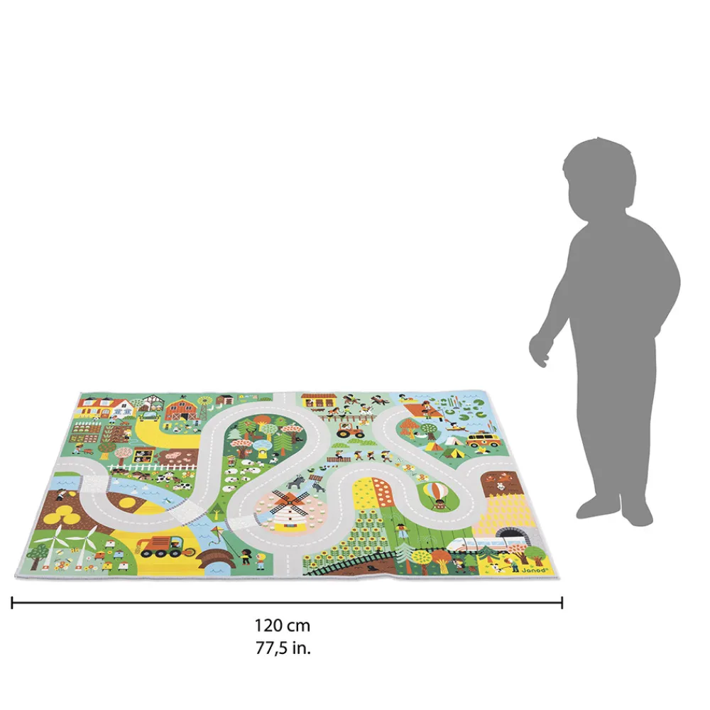 Janod Tapis & Déco|Tables & Mobilier*Tapis avec circuit Campagne - Cross Roads