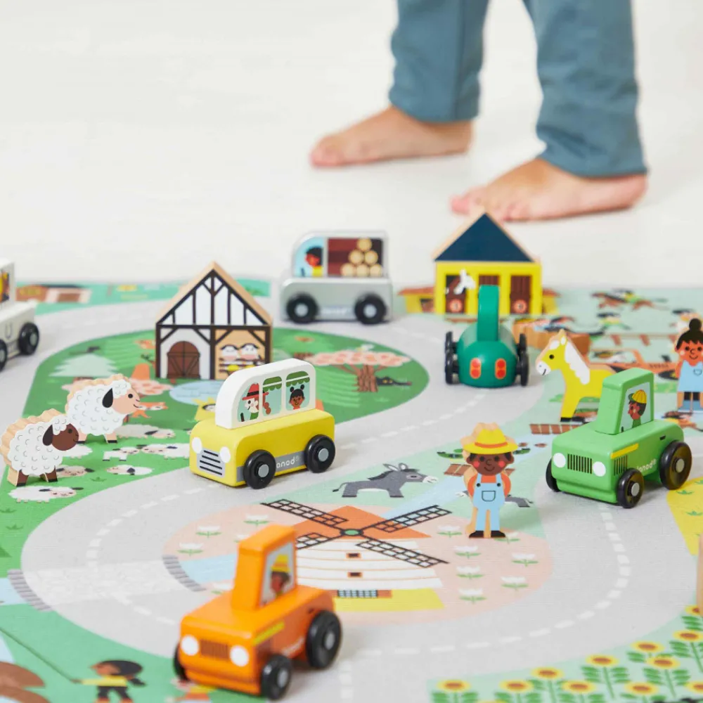 Janod Tapis & Déco|Tables & Mobilier*Tapis avec circuit Campagne - Cross Roads