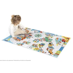 Janod Tapis & Déco|Tables & Mobilier*Tapis avec circuit Ville - Cross Roads