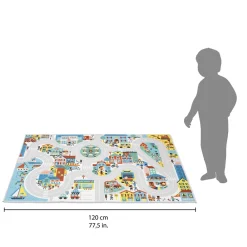 Janod Tapis & Déco|Tables & Mobilier*Tapis avec circuit Ville - Cross Roads