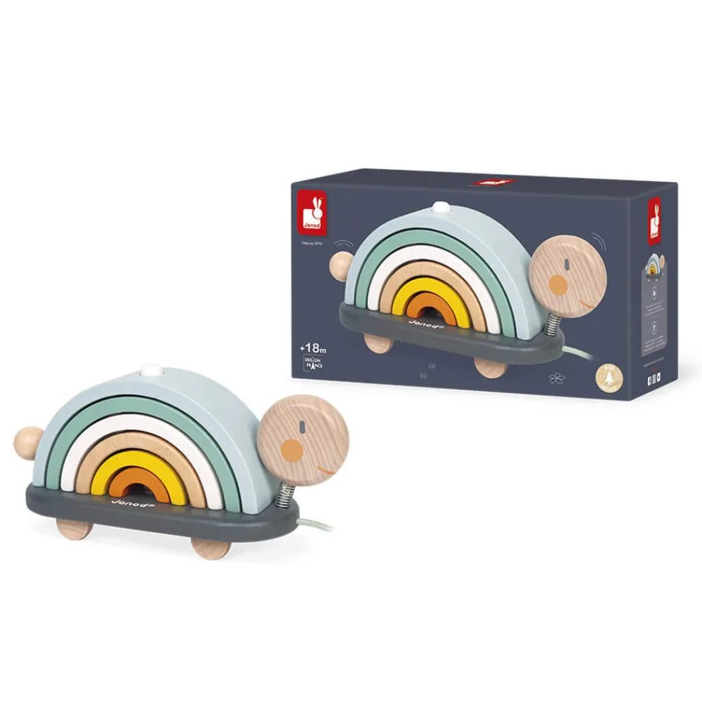 Janod Formes & Couleurs|Jouets À Promener & À Pousser*Tortue Arc-en-ciel Sweet Cocoon (bois)