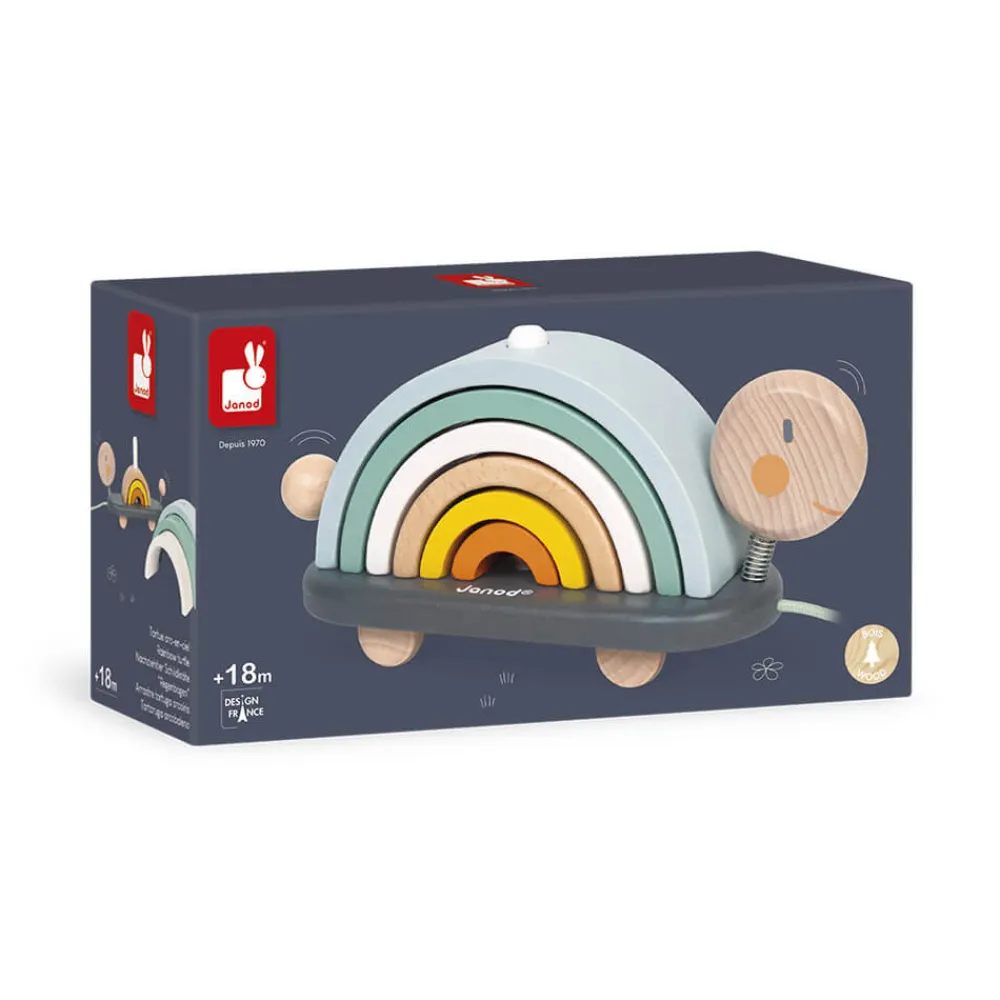 Janod Formes & Couleurs|Jouets À Promener & À Pousser*Tortue Arc-en-ciel Sweet Cocoon (bois)