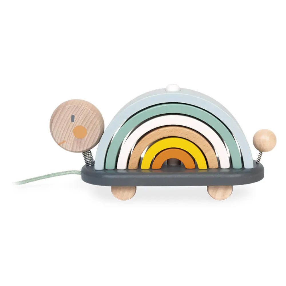 Janod Formes & Couleurs|Jouets À Promener & À Pousser*Tortue Arc-en-ciel Sweet Cocoon (bois)