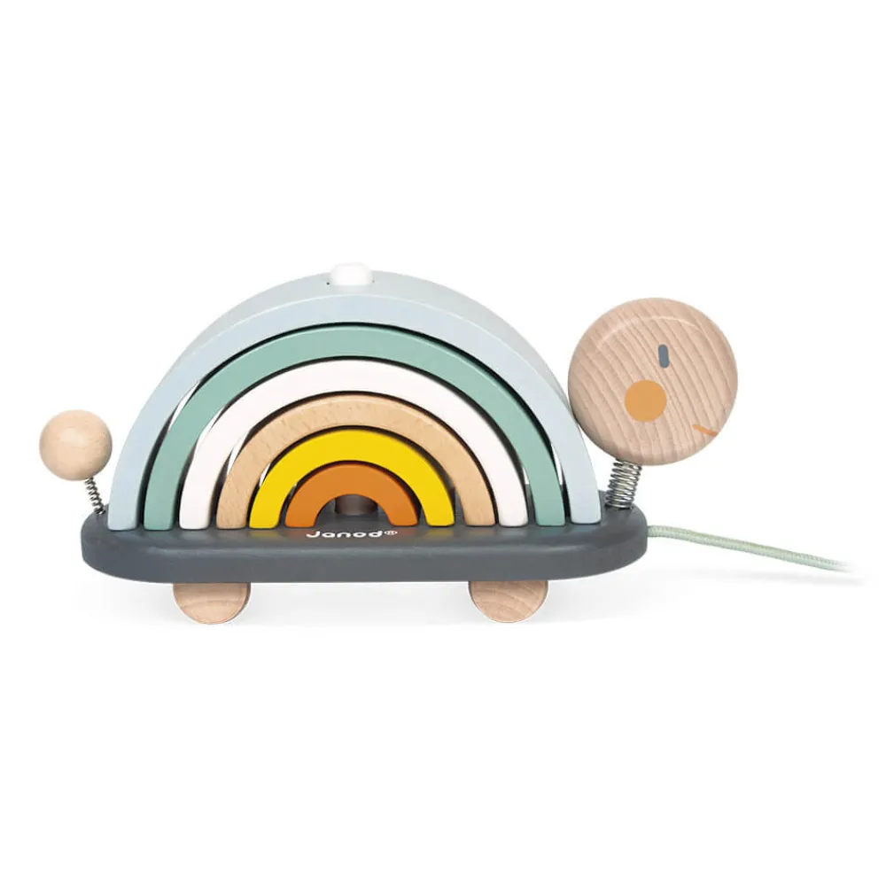 Janod Formes & Couleurs|Jouets À Promener & À Pousser*Tortue Arc-en-ciel Sweet Cocoon (bois)