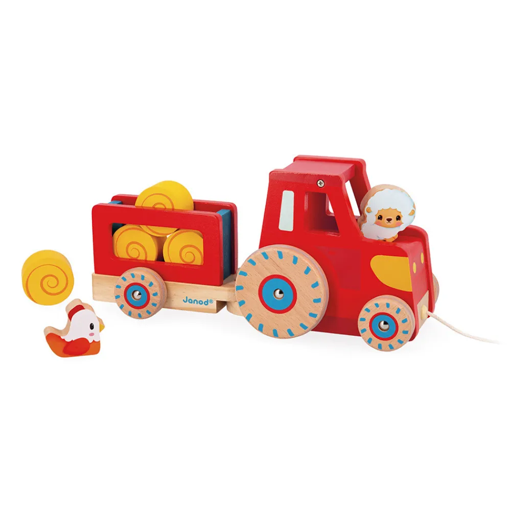 Janod Tracteurs & Animaux De La Ferme|Jouets À Promener & À Pousser*Tracteur à Tirer