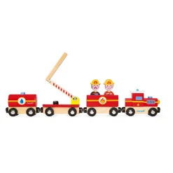 Janod Trains & Circuits|Caserne & Véhicules De Pompiers*Train Pompiers Story (bois)