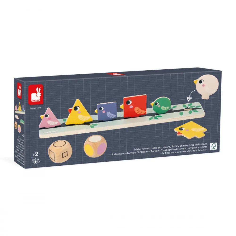 Janod Jeux Éducatifs Maternelle|Jeux Éducatifs Science & Géographie*Tri des Formes, Couleurs et Tailles - Les Oiseaux