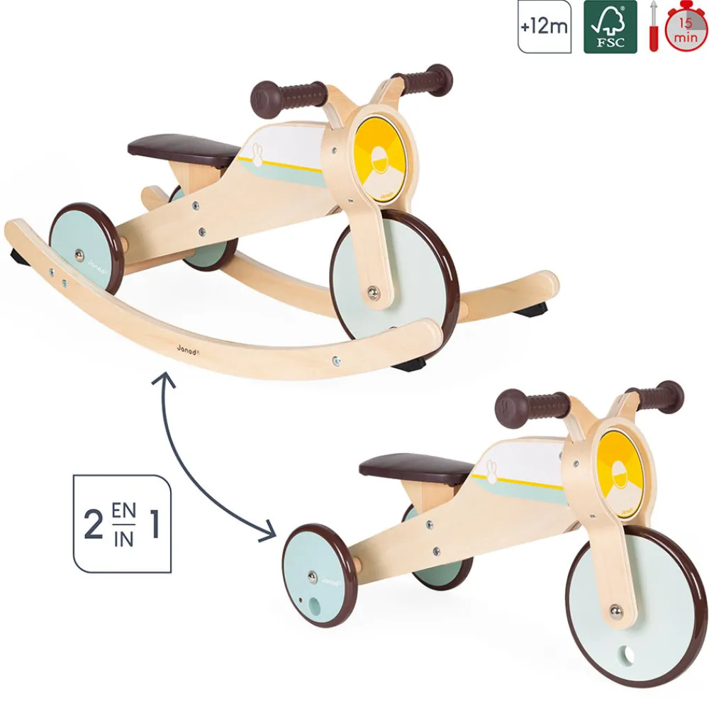 Janod Draisiennes & Accessoires|Jouets À Bascule, Porteurs & Chariots*Tricycle 2 en 1 à bascule
