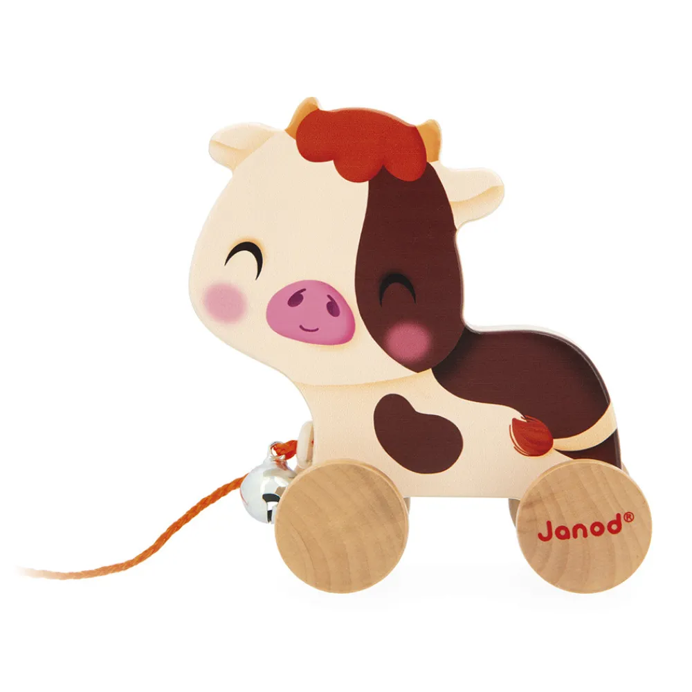 Janod Tracteurs & Animaux De La Ferme|Jouets À Promener & À Pousser*Vache à Promener Ferme
